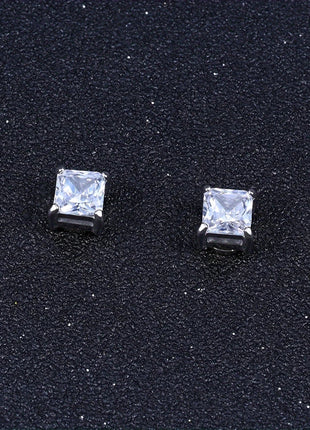 1 Pairs Crystal Strong Magnetic Ear Stud Clip Earrings for Men Women Punk Round Zircon Magnet Earrings Non Piercing Jewelry PlatiNum