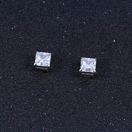 1 Pairs Crystal Strong Magnetic Ear Stud Clip Earrings for Men Women Punk Round Zircon Magnet Earrings Non Piercing Jewelry PlatiNum
