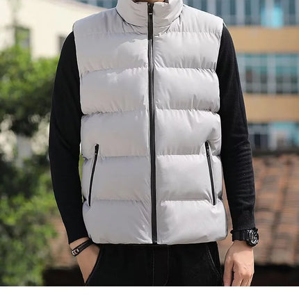 2026 Men's Lightweight Down Jacket - Windproof Sleeveless Winter Casual Coat - Thick and Warm Waist Cover - Street Style
