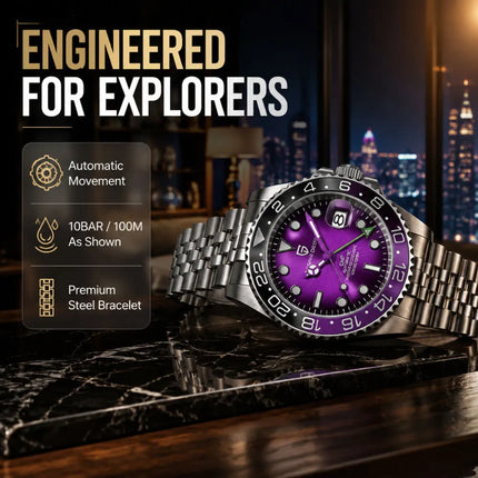 PAGANI DESIGN New GMT Men Watch Top Brand 40mm Mechanical Watch Sapphire Glass 100M Waterproof Automatic Wristwatch Reloj Hombre