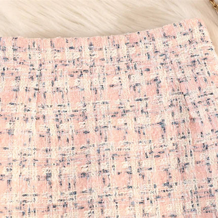 Women's Autumn Winter New Fragrant Woolen Tweed High Waisted Skirt PlatiNum