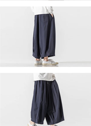 2025 Pantaloni estivi da uomo stile giapponese Harajuku Haori pantaloni a gamba larga uomo streetwea