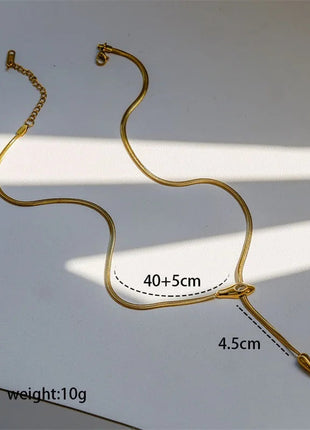 GANEMLY 316L Stainless Steel Snakehead Shining Zircon Necklace Trendy Neck Chain Choker Collar Waterproof Jewelry For Women PlatiNum