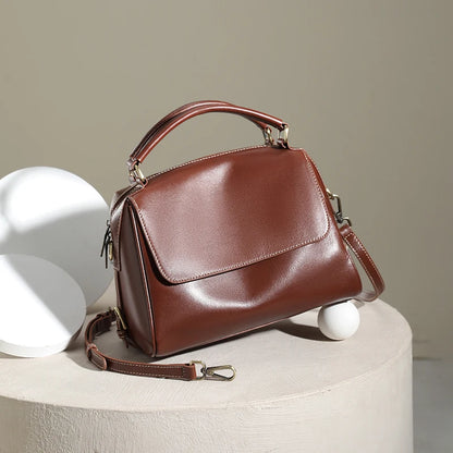 Women's Vintage Genuine Leather Handbags. Top grain cowhide leather, Single shoulder cross body bags,Luxury Designer Handbags