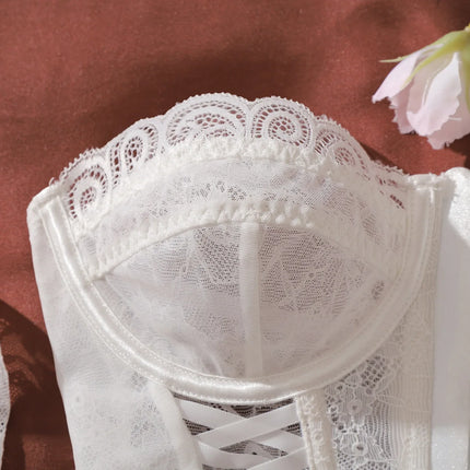 2026 Style Lace Splicing Lingerie Set Womens Sexy Waist And Body Gathering Body Fishbone Bra Shaping Adjustable Underwear