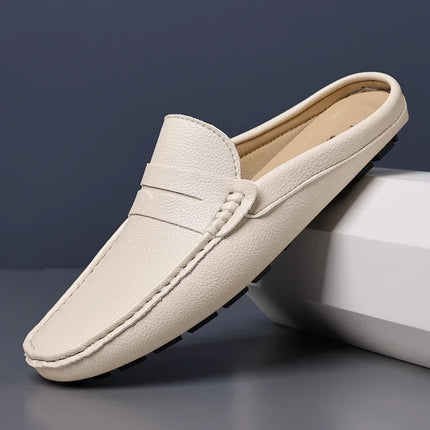 YRZL mocassini estate Slip on mezze scarpe per uomo pantofole in pelle PU Casual traspirante comodi mocassini mocassini scarpe Casual da uomo