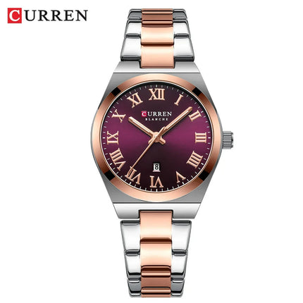 CURREN Orologio da donna, Orologi da donna, Orologi da donna, Abito alla moda impermeabile Bracciale in acciaio inossidabile Orologi analogici Data platinumshop