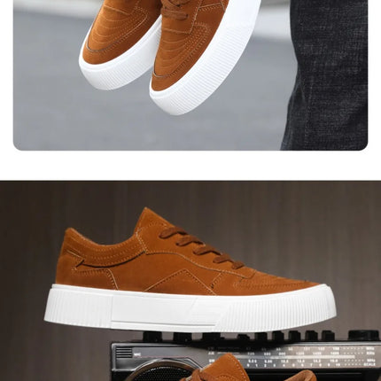 Men's Vulcanized Shoes Fashion Casual Sneakers Lace Up Platform Shoe High Quality Suede Casual Shoes for Men Sneakers Man Shoes