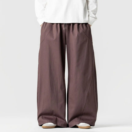 Pantaloni Primaverili 2026 da Uomo, Comodi e Larghi in Cotone, Stile Hip Hop, Tinta Unita, Moda Casual, Gamba Larga, Taglie Forti fino a 5XL