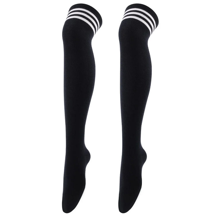 Calze Jk da donna Calzini cosplay per feste di Halloween Calzini sopra il ginocchio Calzini caldi Calza per stivali da donna Calzini lunghi a tripla banda