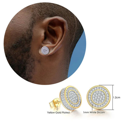 Rock Hip Hop ghiacciato orecchino a perno per uomo uomo Set completo zircone oro Piercing accessori per l'orecchio Punk Hippie Trend gioielli Dropship platinumshop