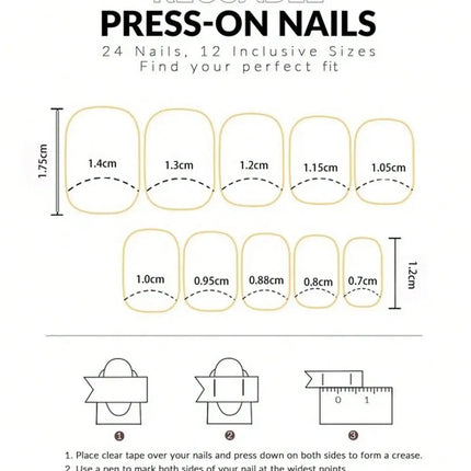 24pcs/set short square fake nails for women cute bride heart white french tips faux ongles y2k press on false nail supplies