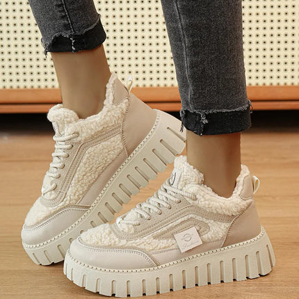 Women's Winter Short Boots 2026 New Style Warmth Sports Cotton Shoes Thickened Fleece Lined High-Top Snow Boots