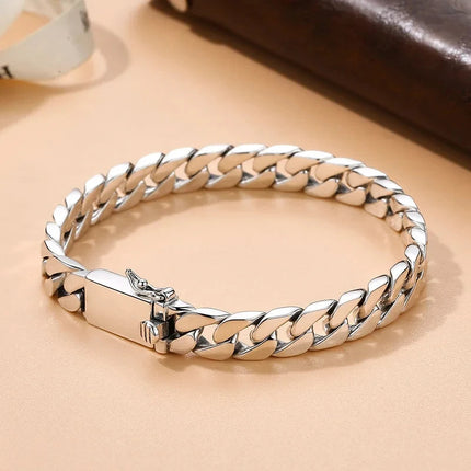 100% S925 Collana in argento sterling Bracciale Punk S925 Gioielli in argento Non sbiadisce mai Carry certificato Uomo Donna Gioielli Regali platinumshop