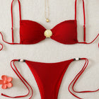 Costume da bagno 2026 sexy da donna, bikini push-up rosso, set micro bikini, costume da bagno estivo da spiaggia femminile