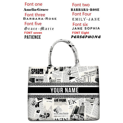 New 2026 Women's Personalized Tote Bag, Printed Canvas Handbag, Large Capacity Beach Bag