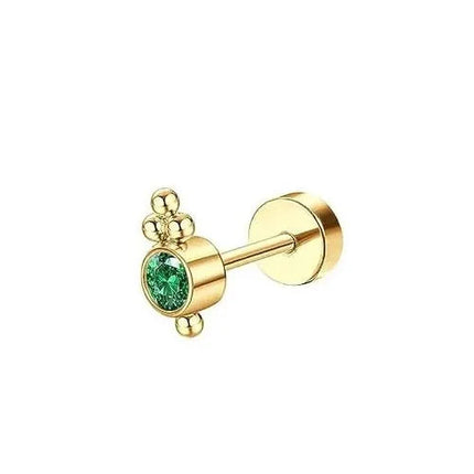 Bobisty 1PC Orecchini con retro piatto per donna Orecchini in acciaio chirurgico ipoallergenico per orecchie sensibili 20G Cartilagine Piccolo cerchio a bottone PlatiNum