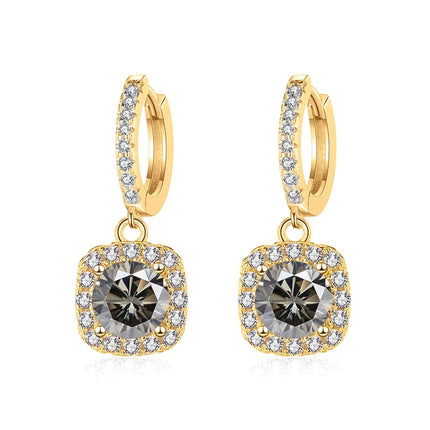 JoyceJelly 1ct GRA Certified Moissanite Earrings For Women 18 Color VVS D Solid Sterling Silver 925 Plated 18K Gold Fine Jewelry PlatiNum