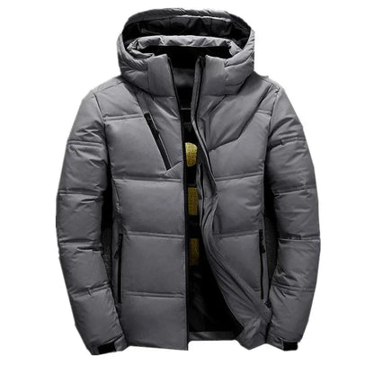 -20 Degree Down Jacket Male Winter Parkas Men White Duck Down Jacket Hooded Outdoor Thick Warm Padded Snow Coat Oversize M-4XL - PlatiNum