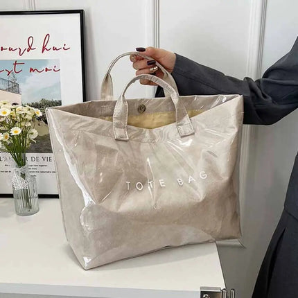 Transparent Waterproof PVC Bag, Summer Beach Bag, Printed Shoulder Bag, Sports Bags