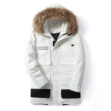 Casual Warm Fashion Coat Big Goose Men's Down Jacket in Winter Korean Version Youth Long Thick Winter Clothing Daily Coat jacket