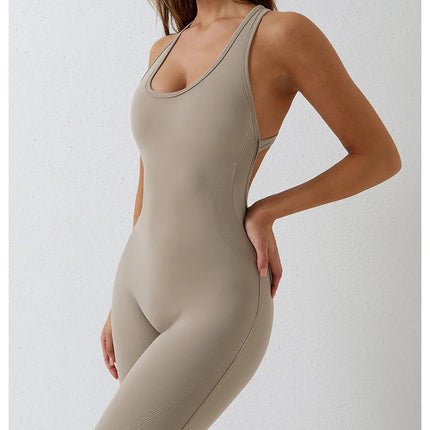Jumpsuit Gym Set Romper Backless Fitness Bodysuit Siamese Sportswear Women Jumpsuit Buttery-Soft One-piece Playsuit Yoga Suit PlatiNum