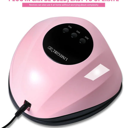 LIMEGIRL Rofessional 24LED Nail Lamp with LCD Display & Sensor Suitable for /LED Nail Polish, 4 Timer Settings, Instant Nail Dryer for Gel Polish, Lamp for Home Salon, Nail Glue Tool, No Adapter Required Gift for DIY