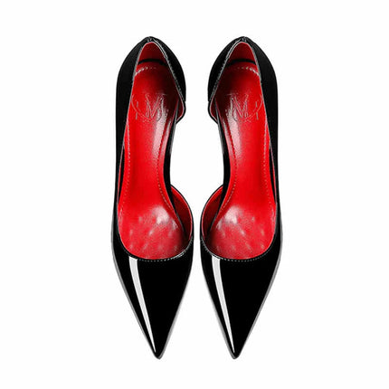 Tacchi da donna 2025 Nuovo marchio di lusso Décolleté Fondo rosso Punta a punta Strass Tacchi alti Elegante stiletto Party Prom Scarpe da donna