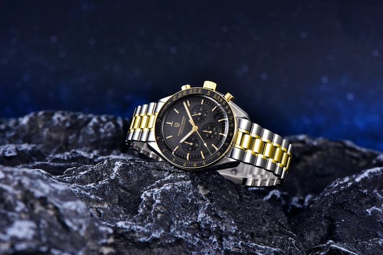 PAGANI DESIGN 500 Orologio da Uomo di Lusso con Tachimetro Circolare, Cronografo Sportivo, Vetro Zaffiro AR, Movimento Giapponese, Acciaio 316L, Luminoso