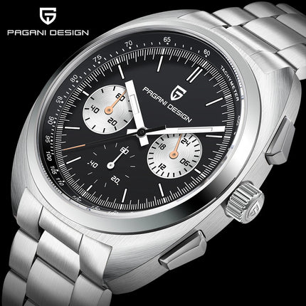 Orologio da uomo di lusso retrò 2026 PAGANI DESIGN Cronografo sportivo al quarzo VK63 con zaffiro AR impermeabile e cinturino in pelle