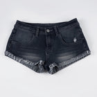 Slim-Fitting Frayed Hem Denim Shorts Basic Low-Waisted Dark Wash Distressed Jean Shorts Women 2025 Summer Fashion Streetwear PlatiNum