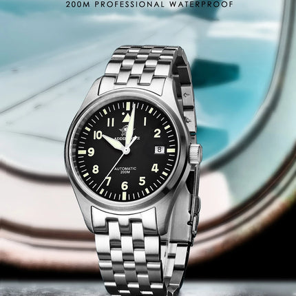ADDIESDIVE Classic Men's Automatic Mechanical Watch 200m Water Resistant C3 Luminous 316L Stainless Steel Vintage Watch AD2519