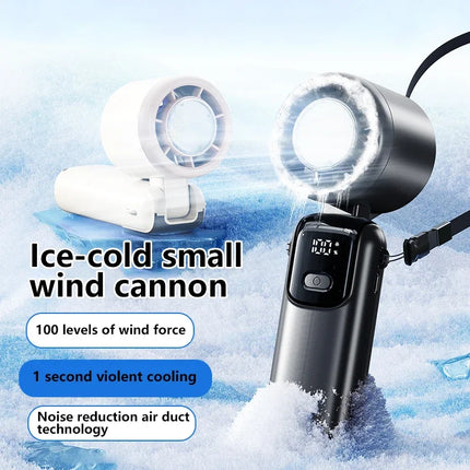 Ventilatore da tavolo USB Lenovo Fast Chill Ice Compress pieghevole/da appendere, con funzione di raffreddamento a ghiaccio, portatile, 100 velocità, Turbo, per esterni