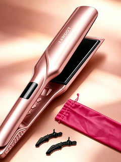 Professional 1-3/4" Flat Iron, Hair Straightener with Anti-Static Technology, 20-Second Heat Up & 60 Minute Auto Shut-Off, 30% Longer Ceramic Floating Plates, Titanium + Ceramic Coating for Less Frizz, Shinier & Smoother