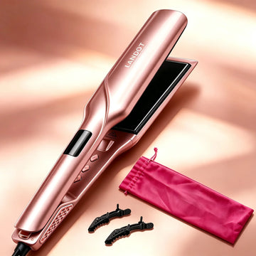 Professional 1-3/4" Flat Iron, Hair Straightener with Anti-Static Technology, 20-Second Heat Up & 60 Minute Auto Shut-Off, 30% Longer Ceramic Floating Plates, Titanium + Ceramic Coating for Less Frizz, Shinier & Smoother