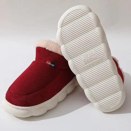 Shevalues Winter Men Slippers Short Plush Men Cotton Boots Indoor Fluffy House Fur Slippers Men Casual Soft Fur Furry Men Shoes