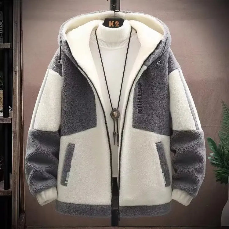 2025 Men's Lamb Wool Jacket Autumn Winter Loose Padded Thickened Jacket Plus Size 6XL 110kg Also Wearable Clothes Cardigan