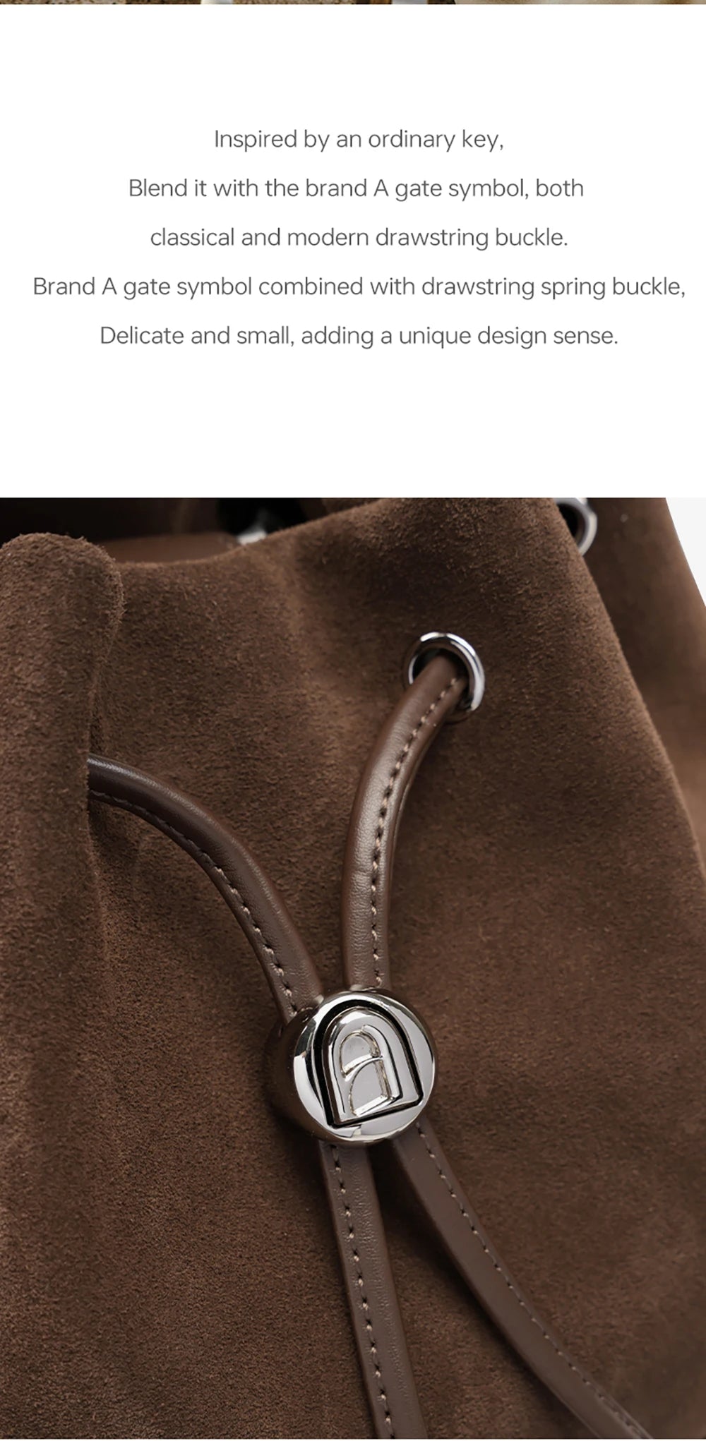 LA FESTIN Original New Women Bag Luxury Suede Bag Leather Handbag Winter Bags Fashion Shoulder Bag Bucket Bag Crossbody Bag