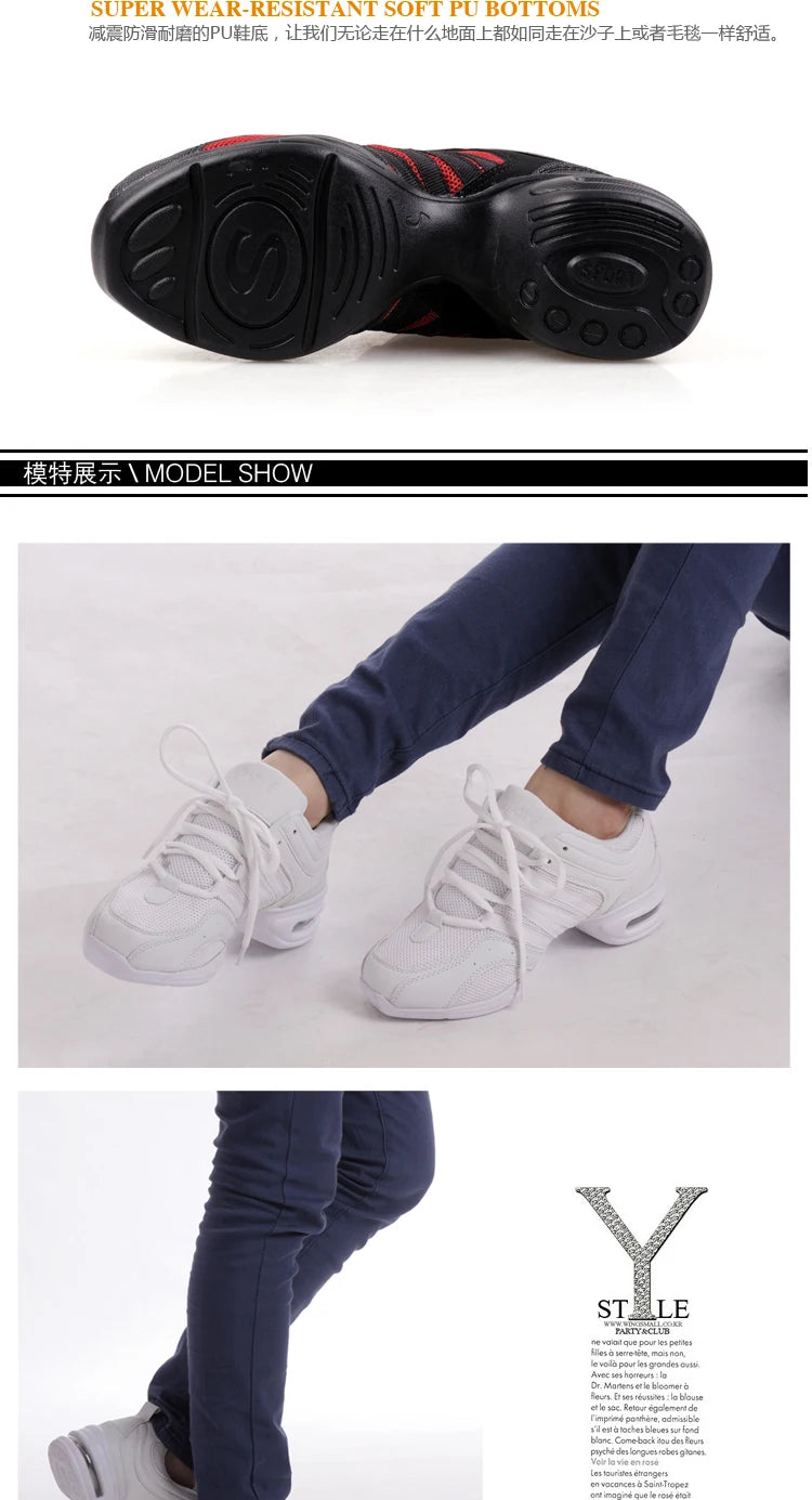 New Soft Outsole Breath Dance Shoes Women Sports Feature Dance Sneakers Jazz Hip Hop Shoes Woman Dancing Shoes Ladies Sneakers