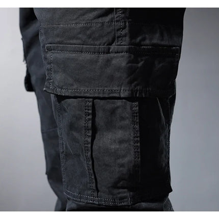 Street Fashion Men Jeans Black Green Loose Fit Big Pocket Casual Cargo Pants Hombre Zipper Designer Hip Hop Joggers Men Overalls