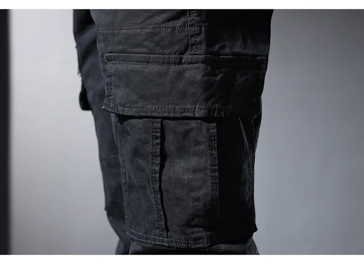 Street Fashion Men Jeans Black Green Loose Fit Big Pocket Casual Cargo Pants Hombre Zipper Designer Hip Hop Joggers Men Overalls