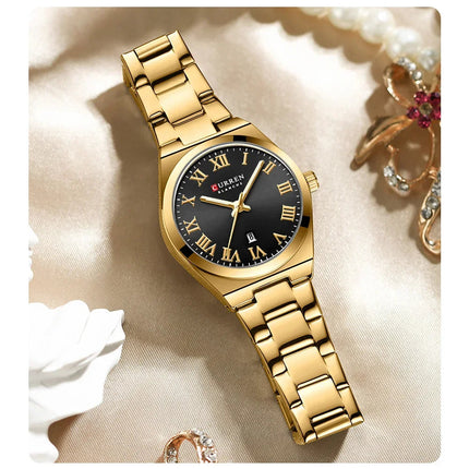 CURREN Orologio da donna, Orologi da donna, Orologi da donna, Abito alla moda impermeabile Bracciale in acciaio inossidabile Orologi analogici Data platinumshop