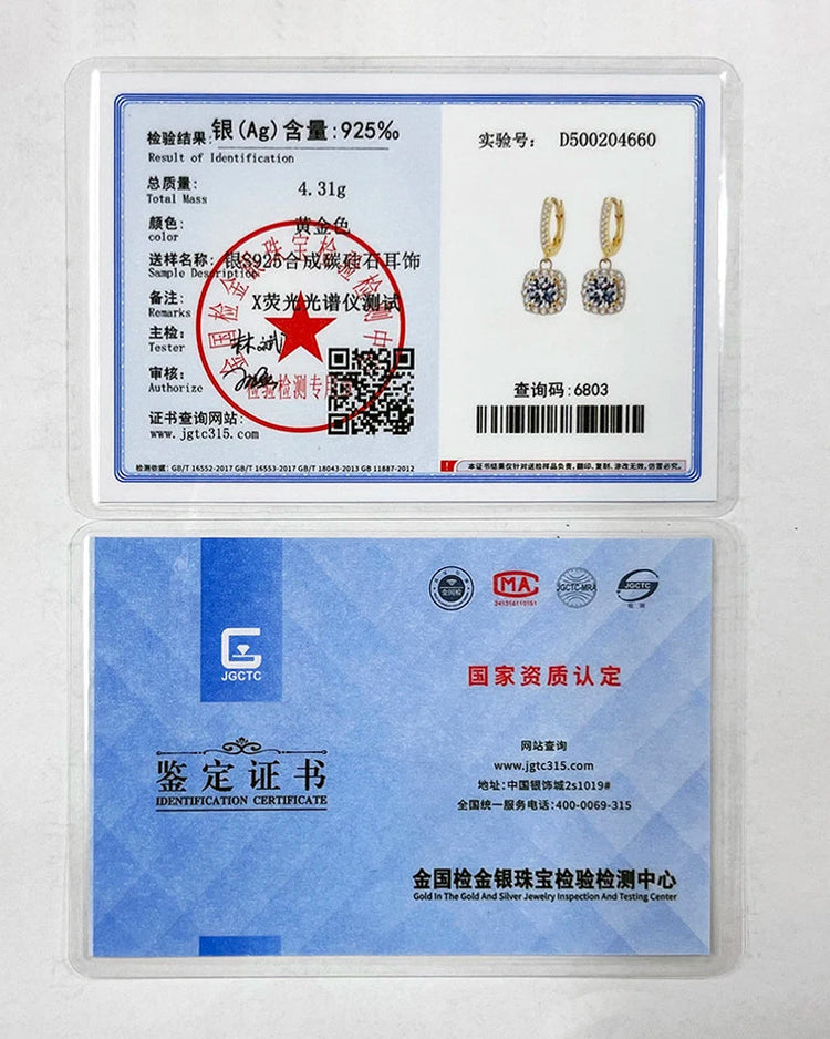 JoyceJelly 1ct GRA Certified Moissanite Earrings For Women 18 Color VVS D Solid Sterling Silver 925 Plated 18K Gold Fine Jewelry PlatiNum