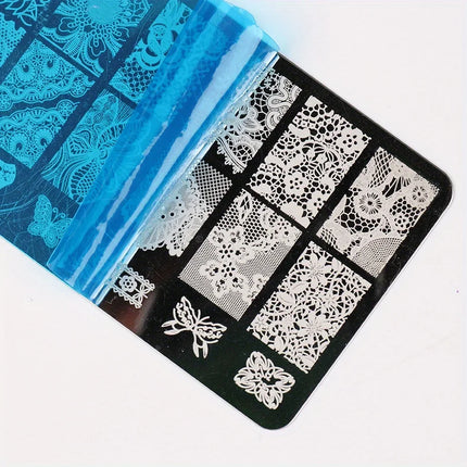 5 Sheets Lace Flowers Nail Stamping Plates Mandala Geometric Nail Art Stamp Templates Polish Printing Stencils Manicure Tools