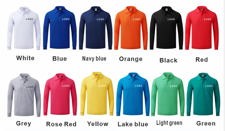 Polo a maniche lunghe in cotone traspirante Personal Company Group Design Logo personalizzato stampa ricamo Casual uomo e donna top