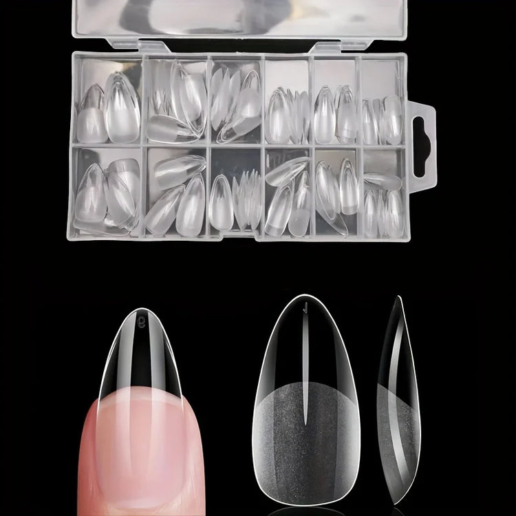 120Pcs Full Cover Press On Nail Tips Stiletto Almond Square Coffin French False Fake Soak Off Gel Nail Extension Tips Capsule Nail Tips