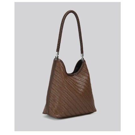 CEEKAY 2026 New Woven Hobo Bag, Retro Herringbone Texture Shoulder Bag with Woven Handle, Casual Women's Tote Bag