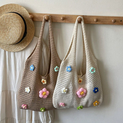 New Women's Versatile Braided Shoulder Bag, Simple and Casual for Holidays and the Beach, with Internal Compartments