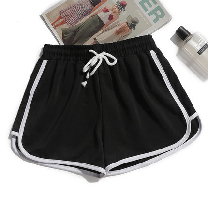 1pcs Summer Women Casual Solid Shorts Girl Gym Workout Shorts Pants Ladies Mid Waisted Yoga Short Student  Loose Shorts S-3XL PlatiNum