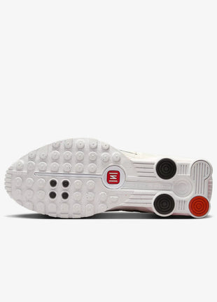 Nike Shox R4 Women's Running Shoes Low-Top Casual Comfort Breathable Wear-Resistant Support White Sail Crimson AR3565-103 PlatiNum